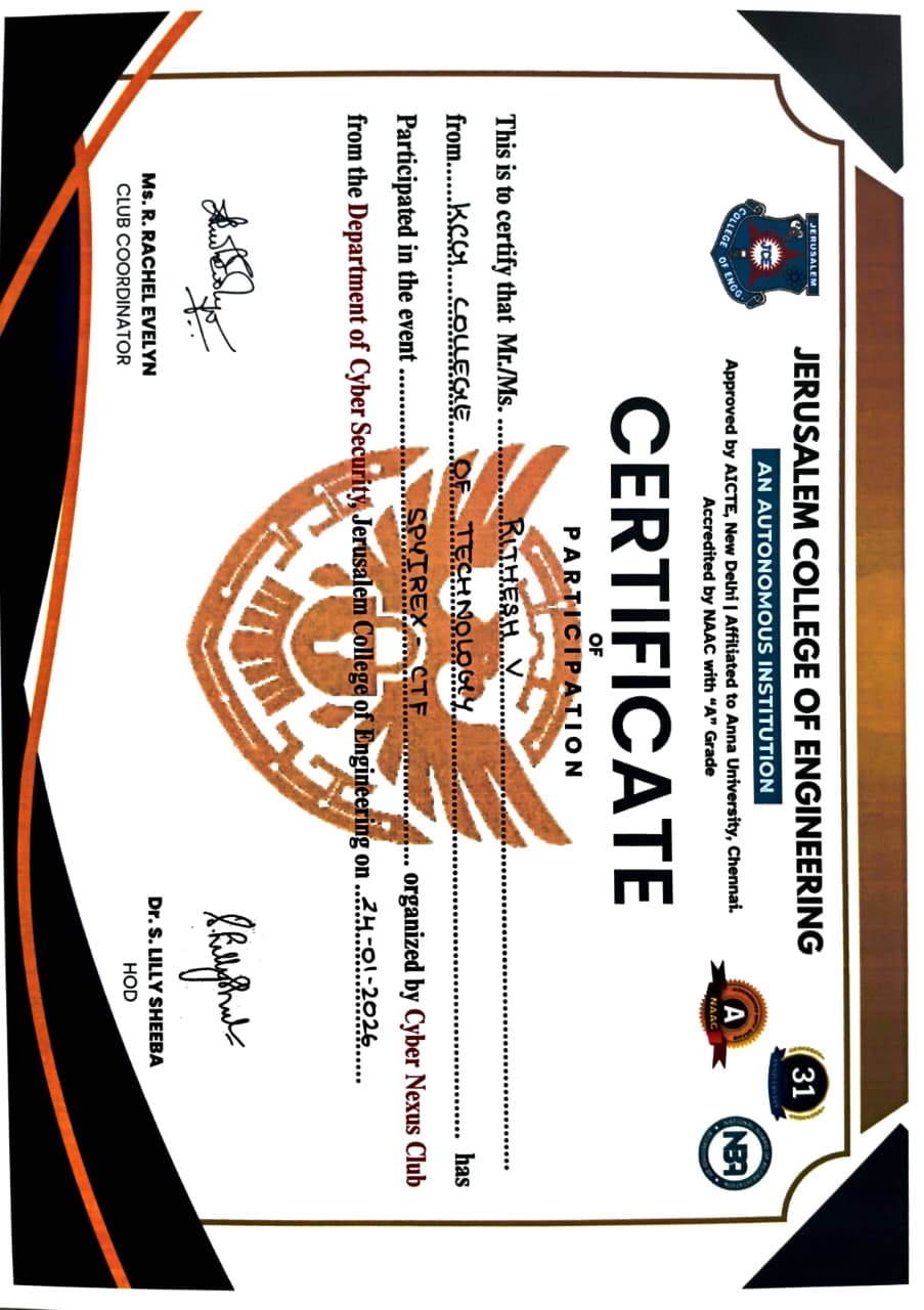 Spyirex CTF certificate